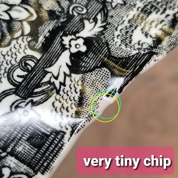 Vintage Royal Staffordshire "Tonquin" Black Cream Crescent Shaped Plate England - Picture 3 of 8